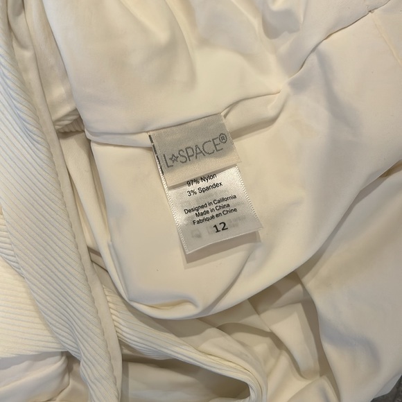 NWOT! L*Space Ribbed Phoebe One Piece Swimsuit in Cream Size smaller 12 or 10 - Picture 14 of 14
